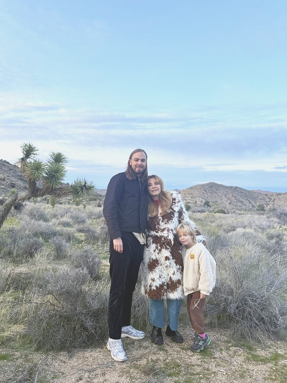 Mary Whitmire with her family in Joshua Tree
